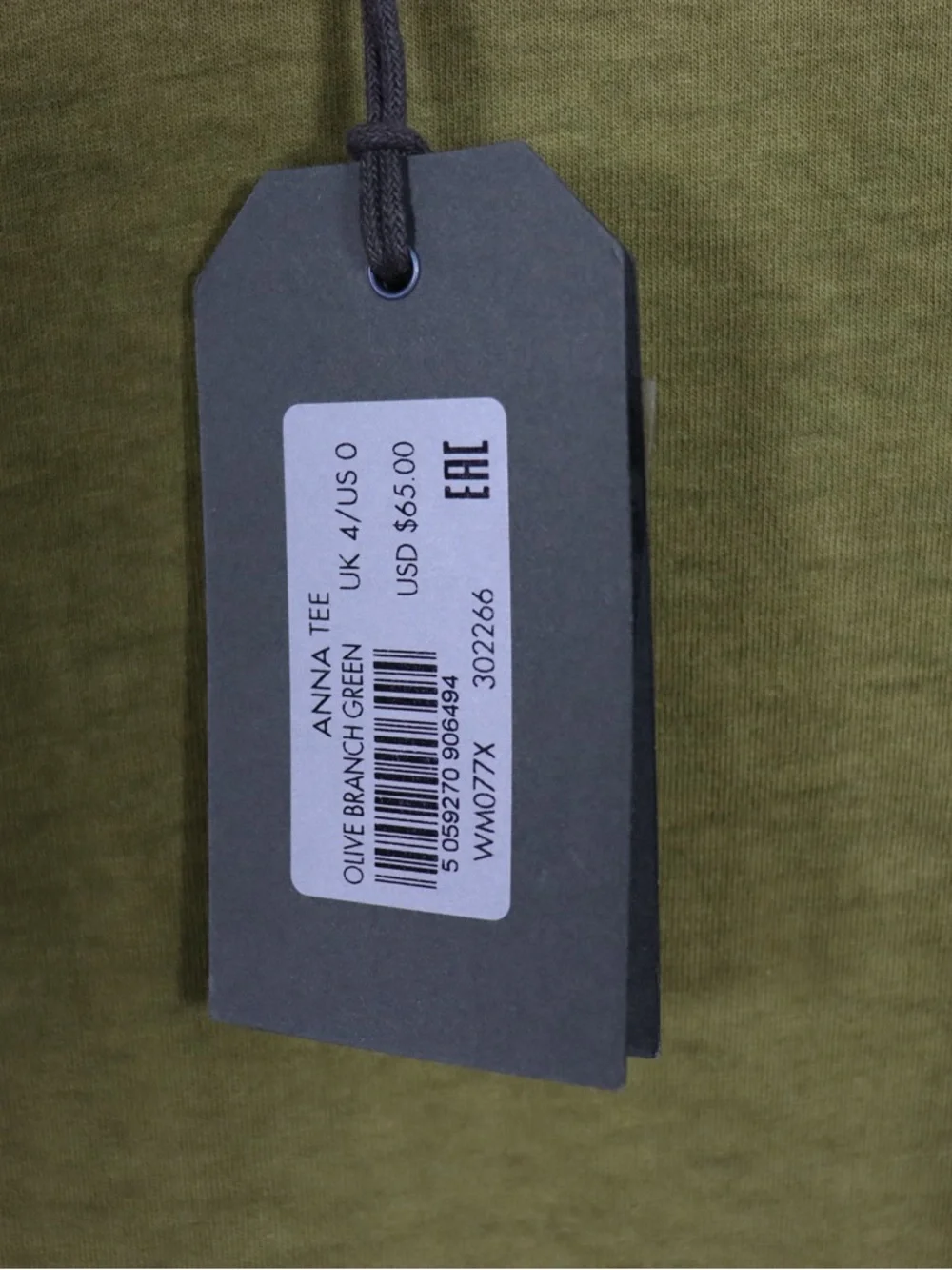 AllSaints Anna Tee Olive Green Women’s Size US 0 (UK 4) NWT Film Worn The Boys - Picture 6 of 10